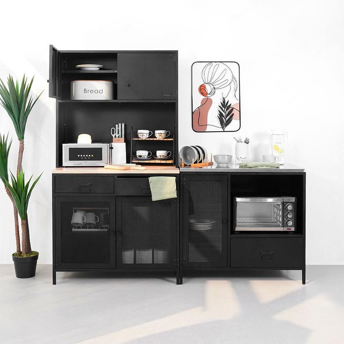 SPECIAL Informa Levon Kitchen Set - Hitam Lemari Kabinet Dapur Serbaguna Kitchen Storage Tempat