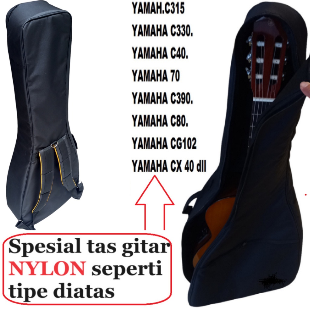 Tas/Case Gitar Yamaha Nylon Standar Warna Coklat Coffe Bahan Anti Air.