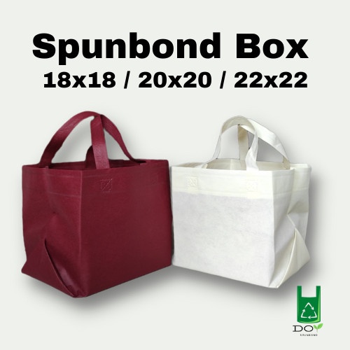 TERBARU Tas Spunbond Box Kue dan Nasi Kotak 18x18 - 22x22 Tas Kain Kotak Kue