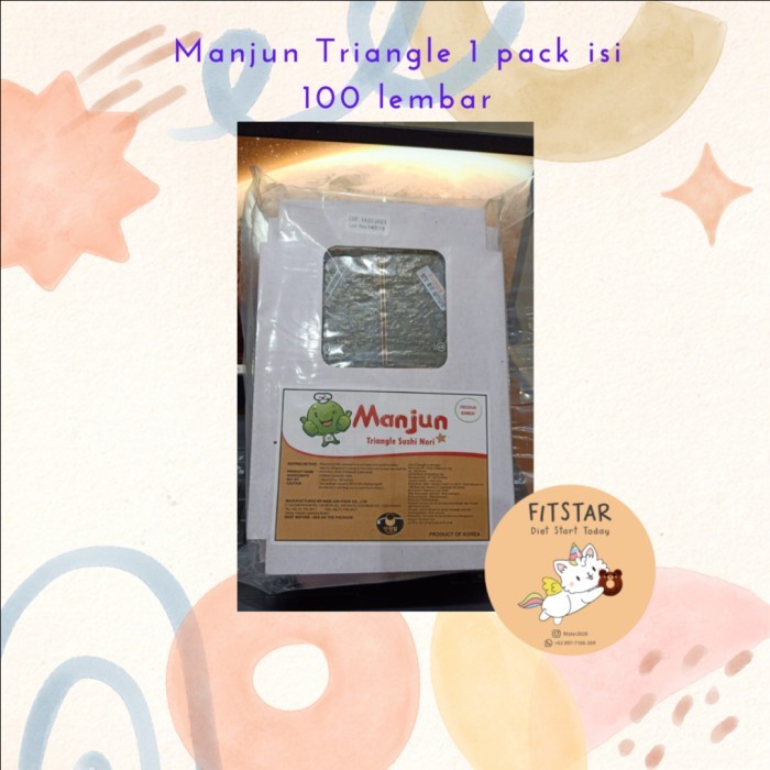 

(TopSeller) Manjun Triangle Nori 1pack (100lembar) Onigiri Sushi Nori Halal