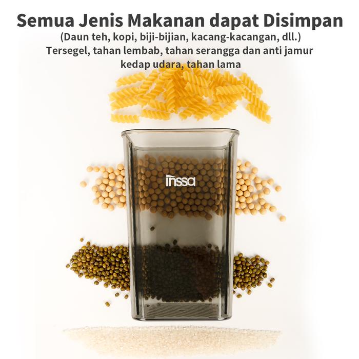 NEW ARRIVAL INSSA Toples Plastik Transparan Kedap Udara/ Toples Penyimpanan Makanan Kering Teh Kopi