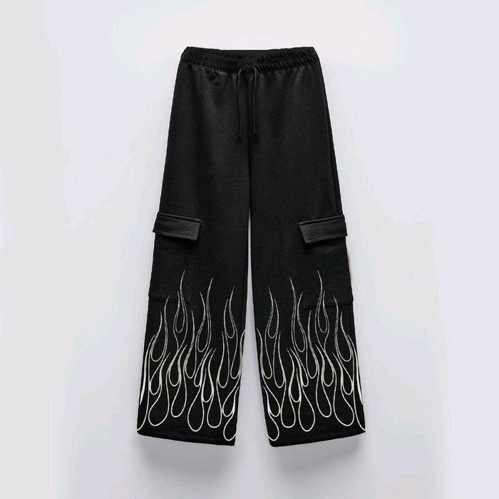 Y2K BAGGY CARGO FIRE PANTS CELANA OVERSIZE PRIA DAN WANITA CELANA KULOT KEKINIAN PANJANG OUTFIT