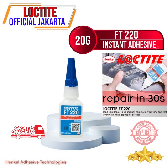 LOCTITE LEM FT220 FT 220 Lem Sepatu Loctite FT-220 Instant Adhesive 20g Lem Super Kuat