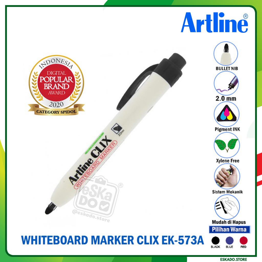 

Artline Spidol Whiteboard Marker Clix Ek-573A