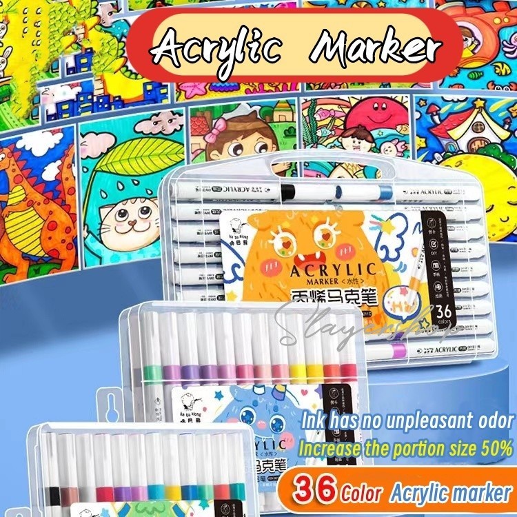 

Color Marker 80/60 /24/12 Colors Acrylic Marker Set Waterproof Pen For Drawing Paper Canvas Cloth