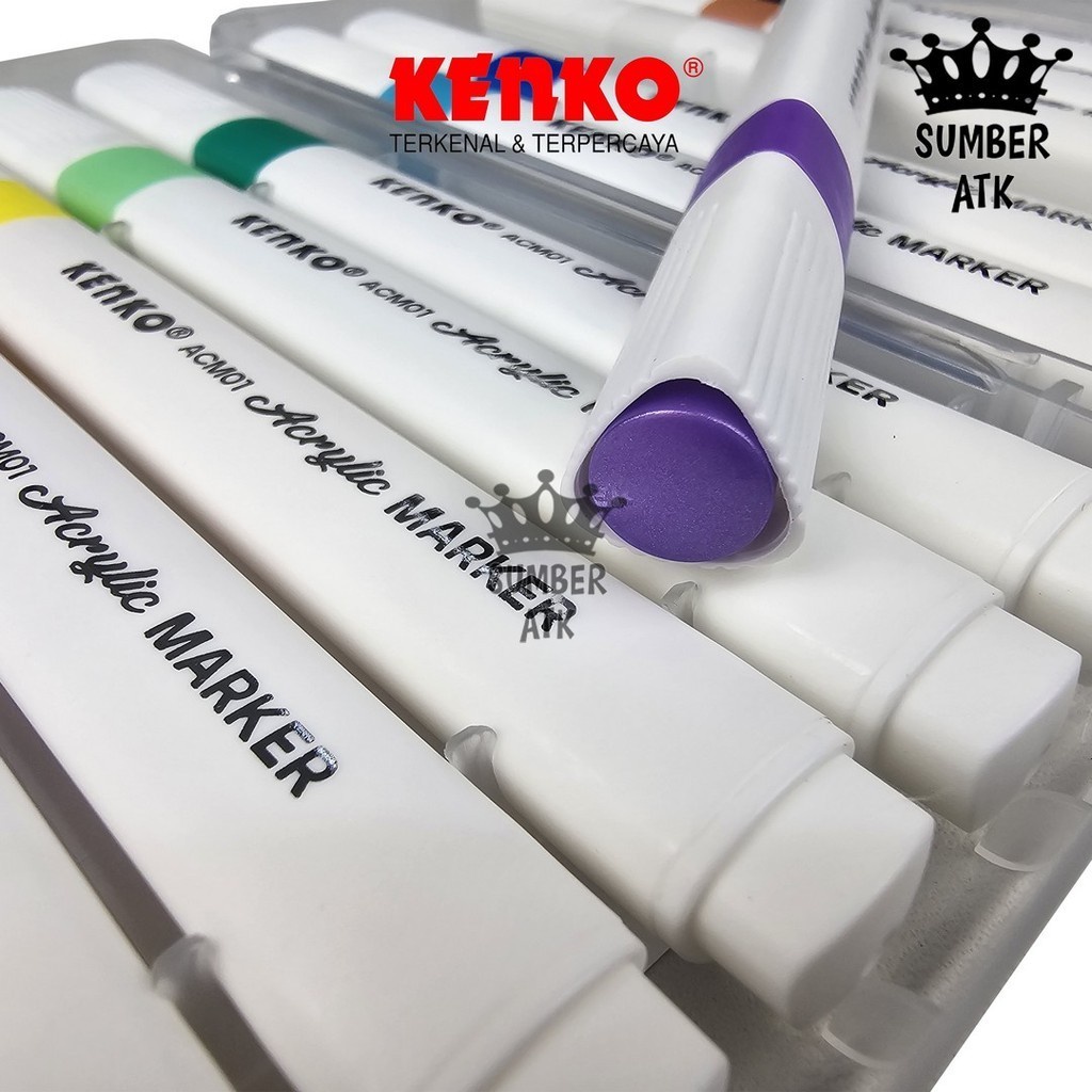 

Acrylic Marker Pen Acm01 Acm02 12 & 24 Warna Kenko Set Spidol Akrilik Single Tip / Twin Tip 2Mm