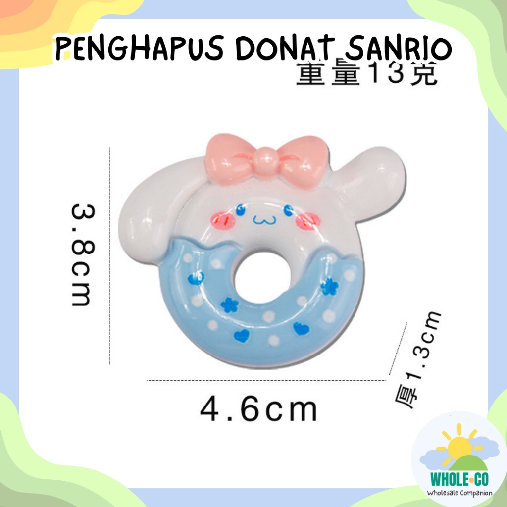 

(1 Box Isi 48 Pcs) Penghapus Bentuk Donat Sanrio Premium Karakter Melody Kuromi Hello Kitty Lucu