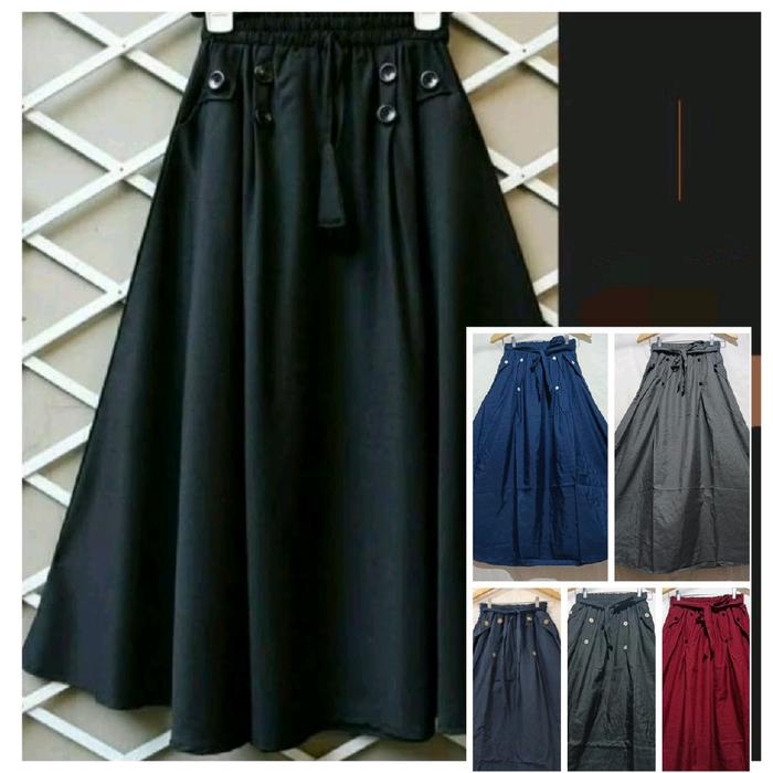 (Bisa Cod) Rok Payung Polos Murah Rok Payung Panjang Polos Wanita Katun {TerlarisBest Seller}