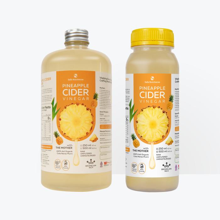 

Cuka Nanas Organik With Mother Botol 750ml - 1.ml dengan Inang Cuka