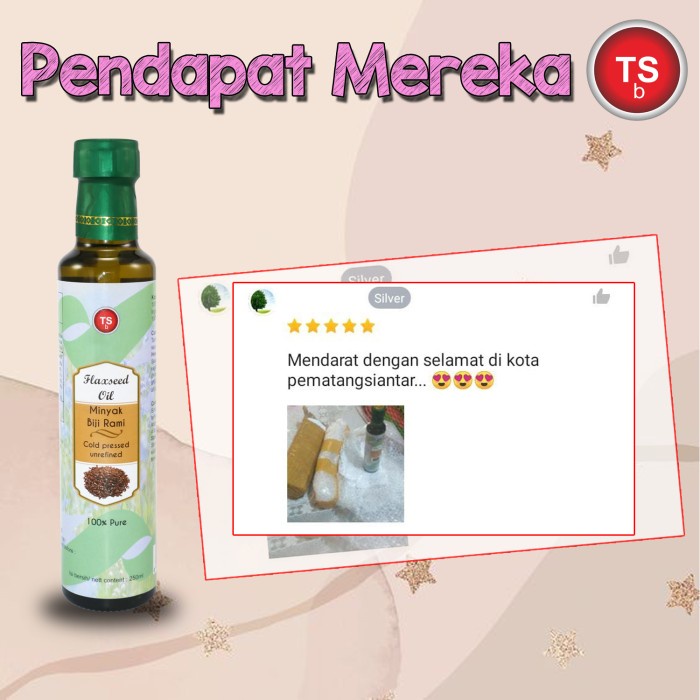 

Flaxseed Oil Minyak Biji Rami TSBali 100% Murni & Alami 250ml