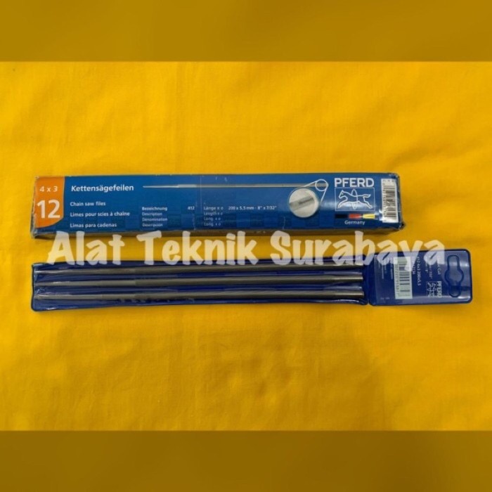(Expert) ISI 12 PCS KIKIR CHAIN SAW KUDA 4,8 MM ; 5,5 MM ASLI GERMAN / FILES KETTENSAGEFEILEN PFERD