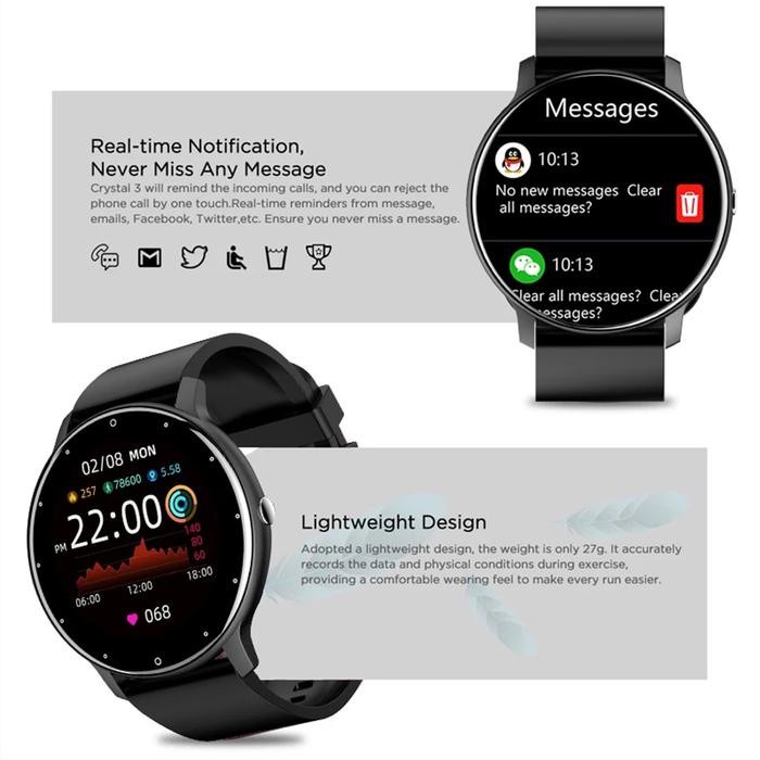 (Expert) LIGE Baru Smart Watch Pria Layar Sentuh Penuh Sports Fitness Watch IP67 Tahan Air Bluetooth