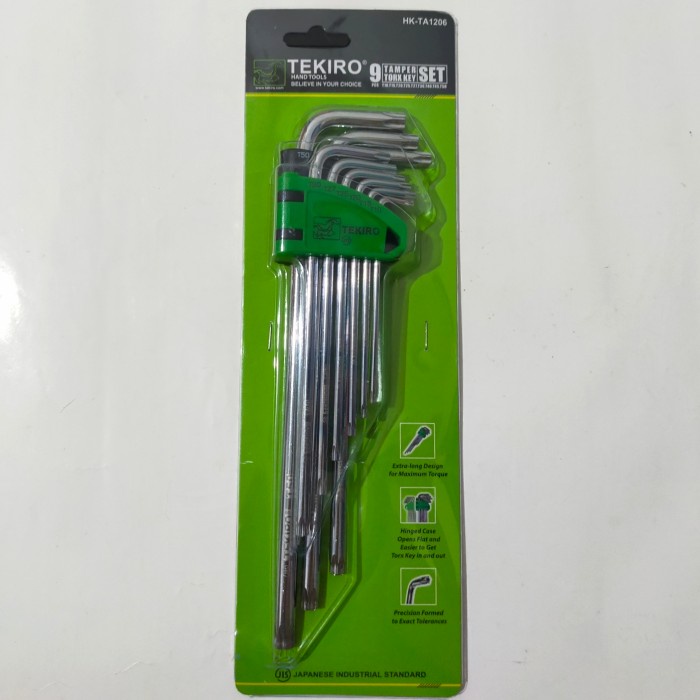 Kunci L TEKIRO Kembang Set Panjang 9 pcs (Tanpa lobang) HK-TO205