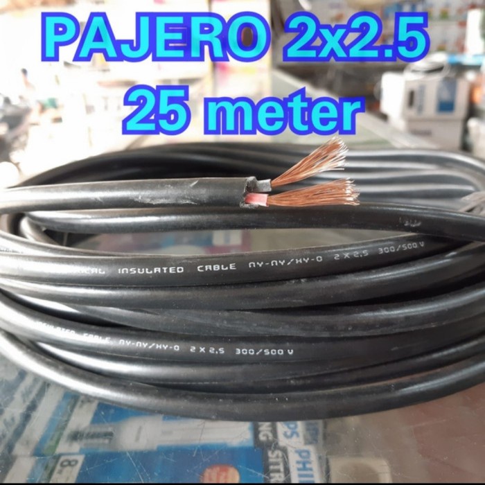 kabel listrik 2x2,5 serabut 2x2.5 hitam 25 meter