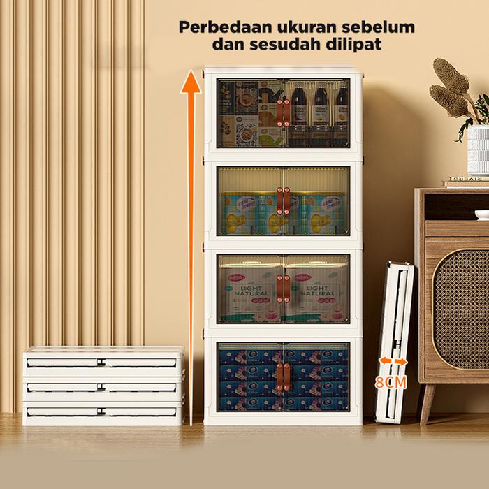 Container Box Lipat Lemari Susun Plaik Serbaguna Lemari Pakaian Lipat Box Baju Susun orage Cabinet