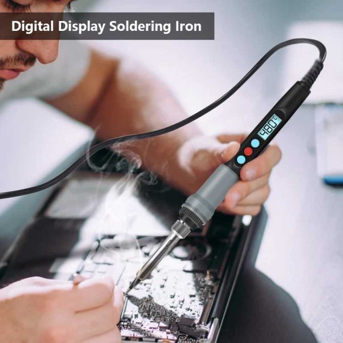 Solder Listrik 90W Digital Adjustable Temperature Soldering Kit Lcd Display - Si926