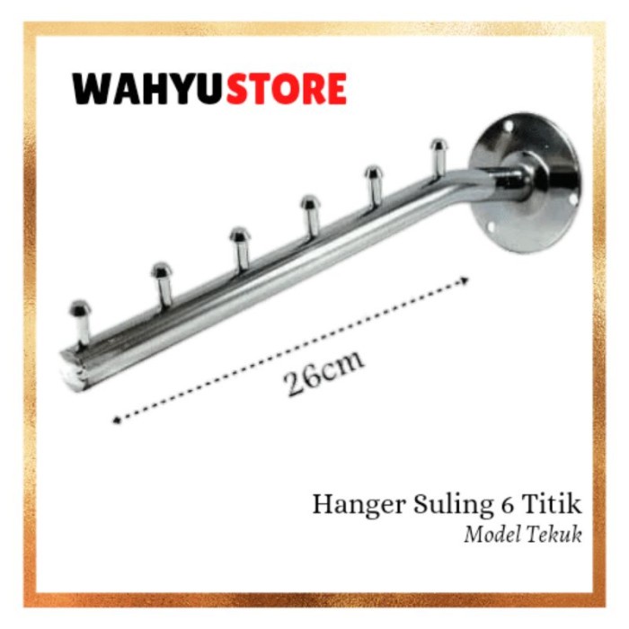 Hanger Suling Tembok 6 Titik Gantungan Baju Dinding Distro