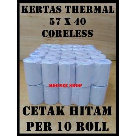 

Kertas Thermal 57 X 40 / 57x40 / 58 x 40 / 58x40 mm per 10 Roll Polos