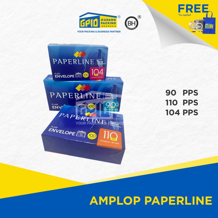 

PAPERLINE - Amplop Plain Putih Polos 90/ 104/ 110 PPS 80gsm isi 100pcs