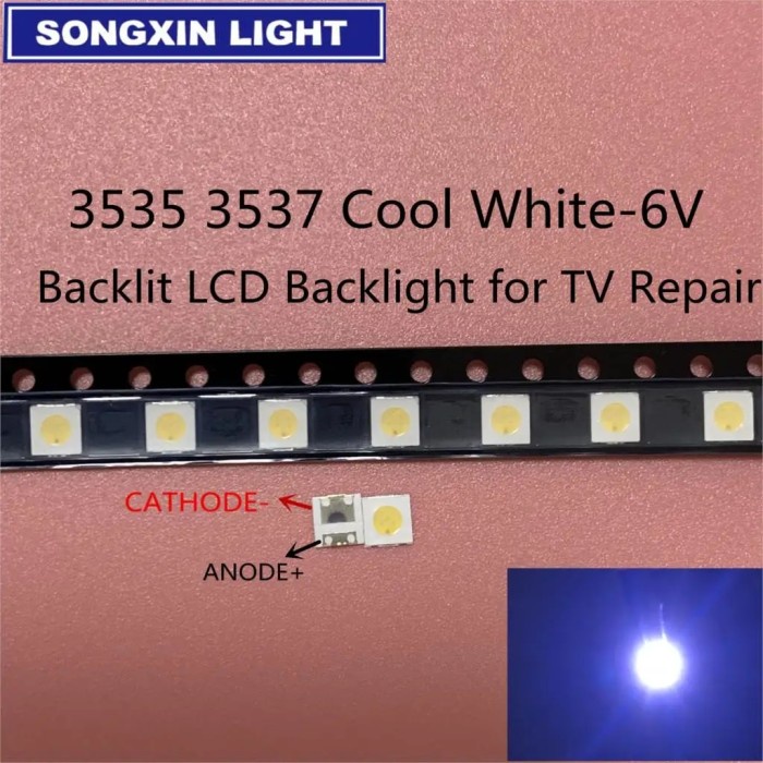 1000PCS 2W 6V 3535 3V TV Backlight LED SMD Diodes Cool White LCD TV