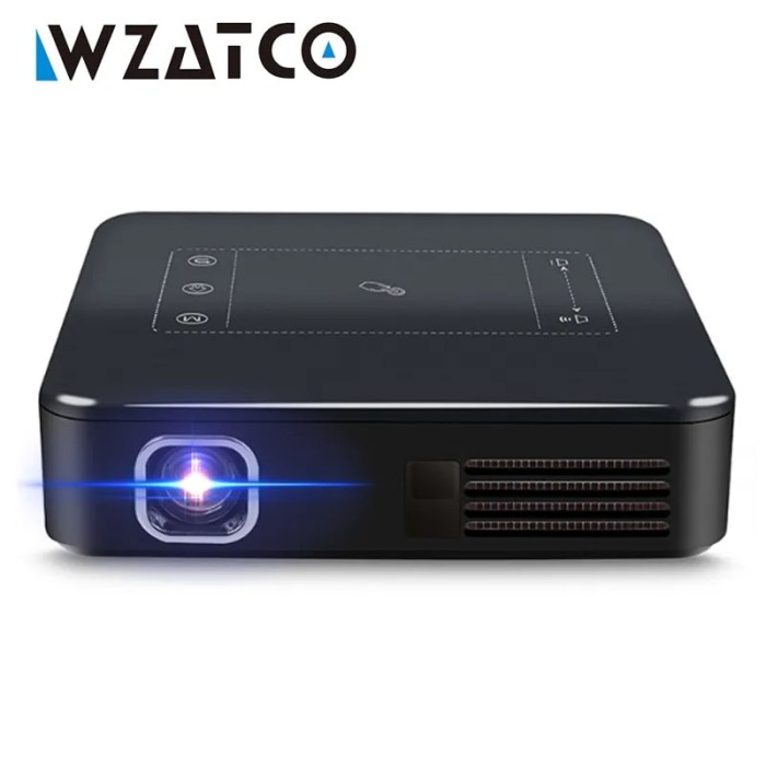 WZATCO D13 Android Mini Pocket Projector 4K Smart Pico DLP Portable