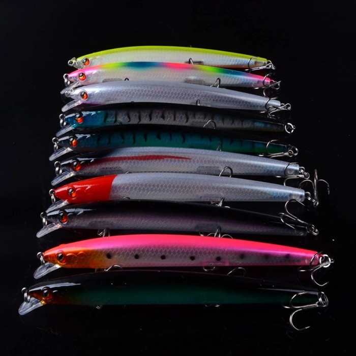 10 pcs/set longer Wobbling Fishing Lure 13cm/15g Sinking Minnow Isca