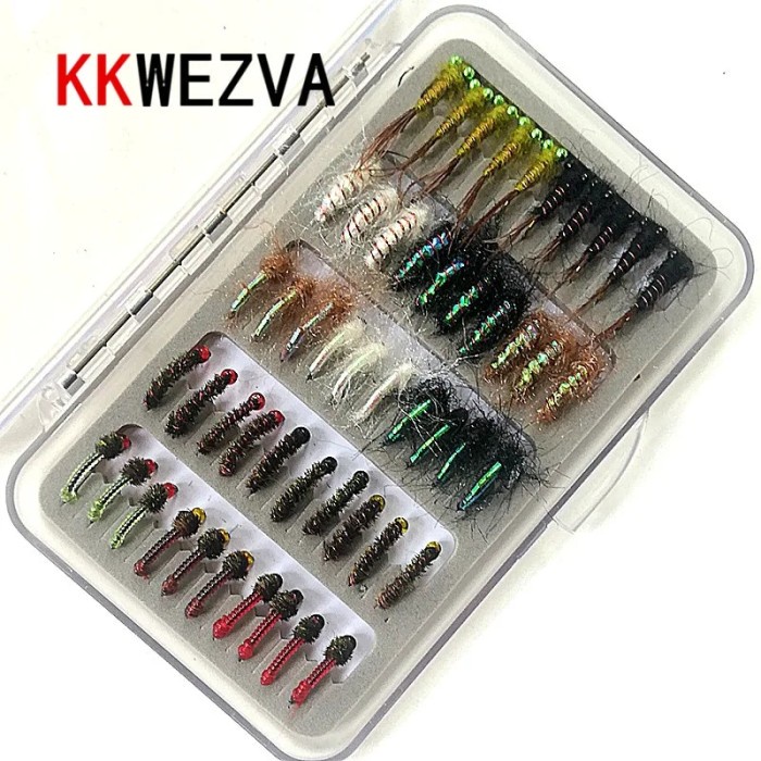 KKWEZVA 50pcs Combination Nymph Fly Fishing Flies fly Insects