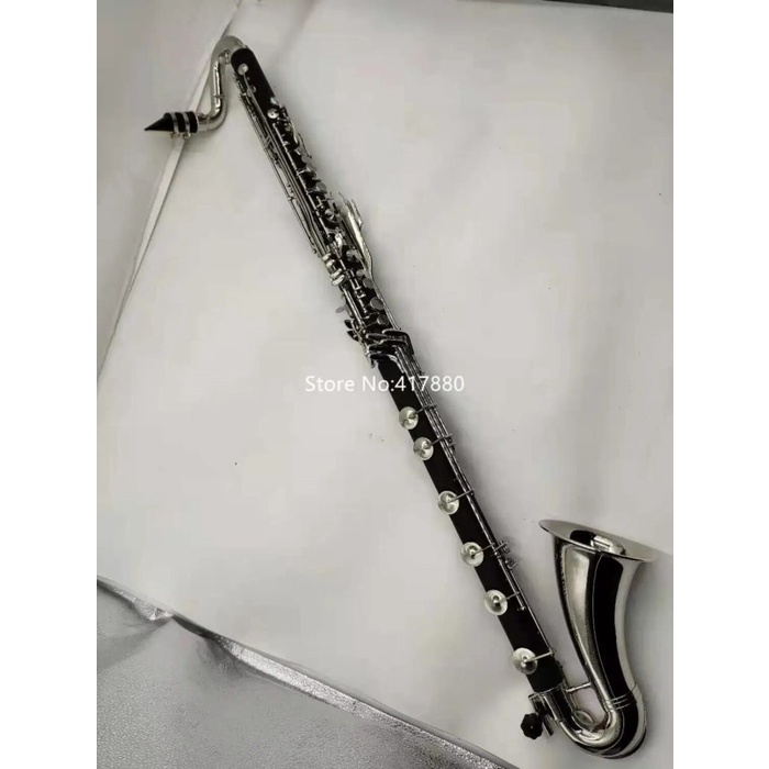 High Quality Low C Clarinet Silver Plated Keys Bass Clarinet