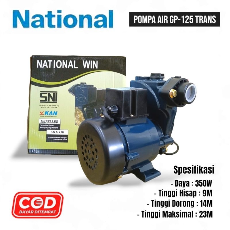 L A K O E Mesin Pompa Air National Efos Gp-125 Sanyo Sni (125Watt) Trans Pompa Dorong Sedot Air