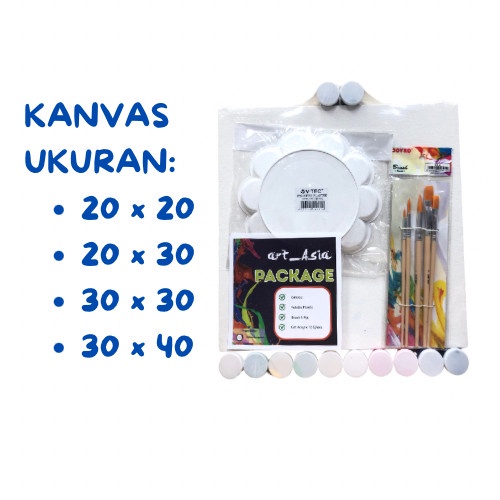 

IK! Paket Melukis Lengkap Set 4 in 1 All Varian ( 20x20, 20x30, 30x30, 30x40 ) Set Kanvas Kuas Palet