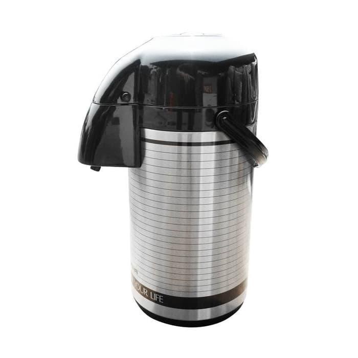 ada- Termos Air Panas Sigma Vacuum Air Pot Pencet Stainless 2.5 ltr