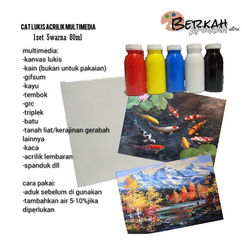 

IK! cat lukis multymedia 80ml 1set 5warna