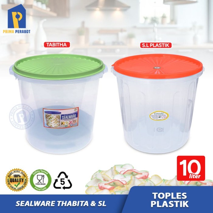 ada- Sealware Toples Bulat Plastik 10 Liter/Toples krupuk