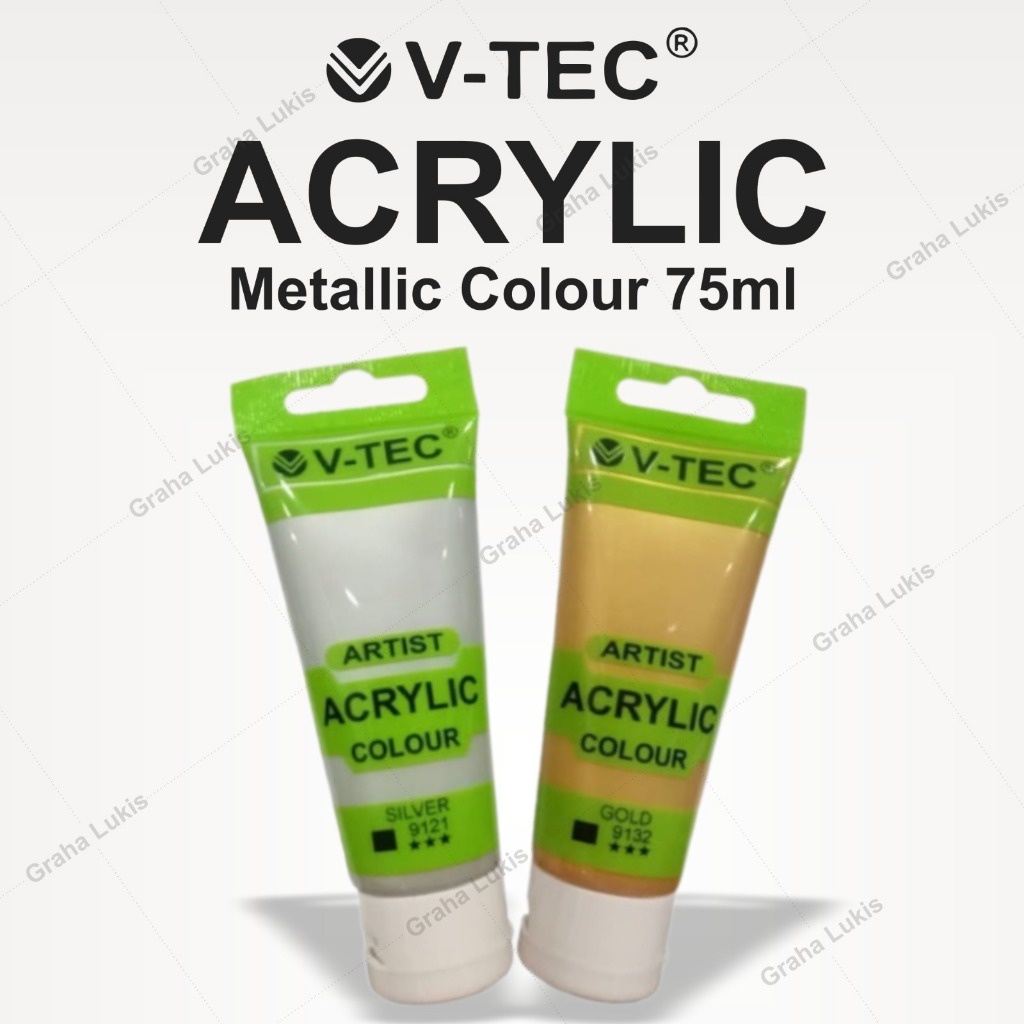 

IK! V-TEC Acrylic Paint 75ml Gold Silver / Cat Akrilik 75 ml Gold Silver