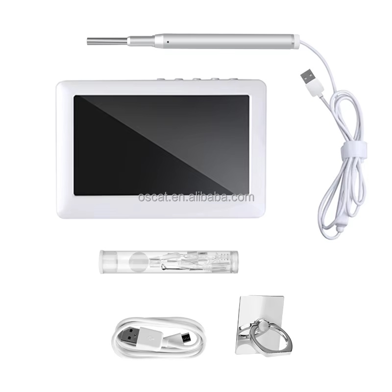 New OSCAT Veterinary Equipment 4.3 Inch Display 3.9mm HD Length Visual Ear Spoon Cleaner Endoscope T