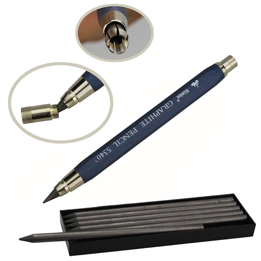 New Rod Press-type Pencil Student 5.6mm Mechanical Pencil 2B 4B 6B 8B Refill Metal Kids Sketch Drawi