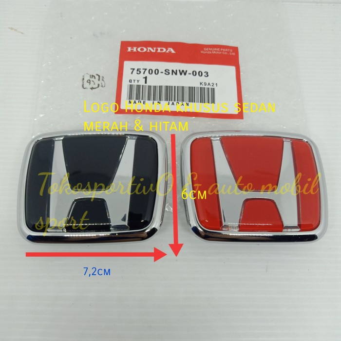 Logo Emblem stiker Lambang Honda mobil Sedan logo Honda sedan mdl ori