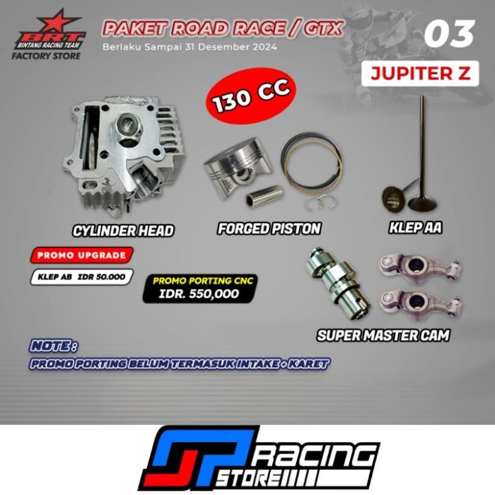 BRT Paket Road Race / GTX 3 Jupiter Z Head - Piston - Master Cam + RRA