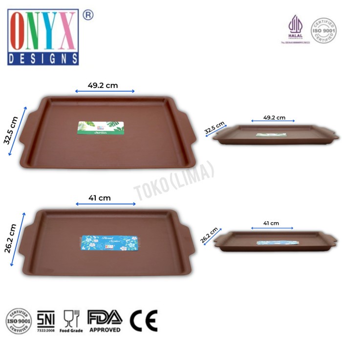 silahkan- Nampan Onyx Mediena Motif Kayu Melamin Persegi Panjang Tatakan Makanan