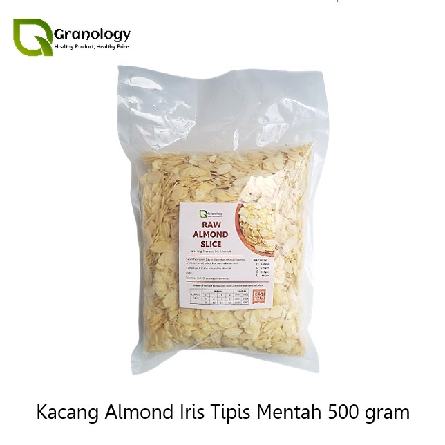 

Kacang Almond Slice Mentah / Raw Slice Almond - 500 gram