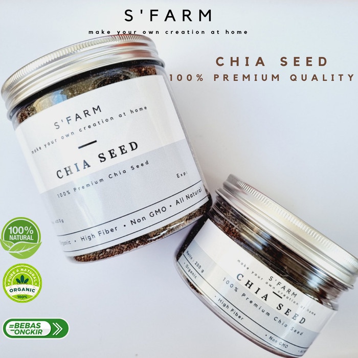 

Chia Seed Organik - Premium Organic Black Chia Seed - Kemasan Jar
