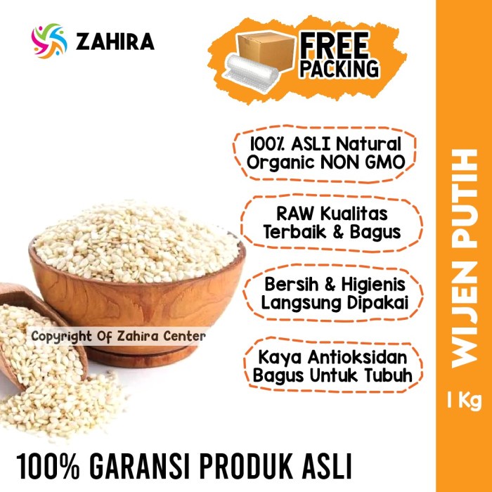 

WIJEN PUTIH 1KG Kualitas Bagus WHITE SESAME SEEDS RAW Natural Premium Original