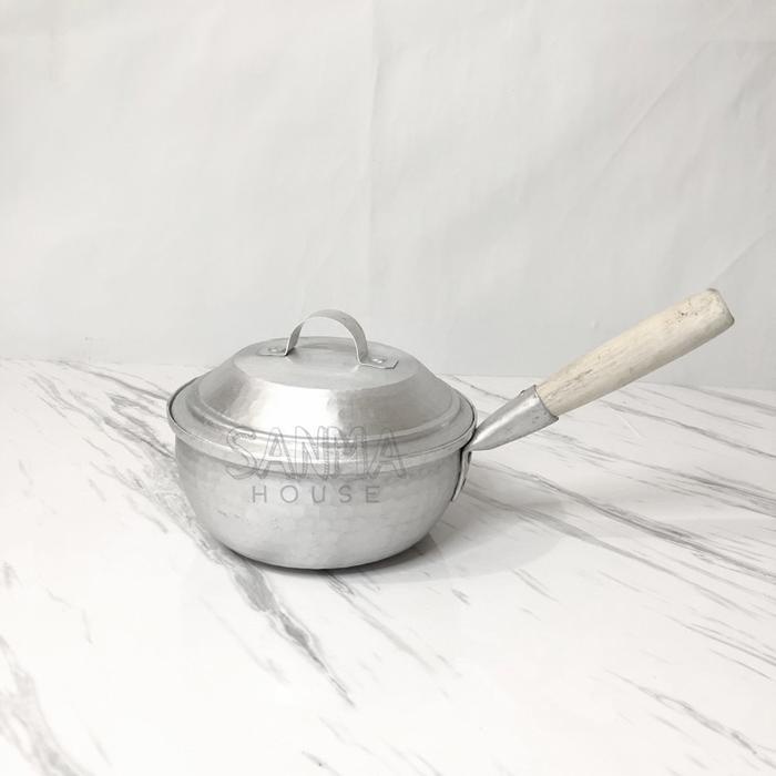 silahkan- [Sanma] Panci Mie Panci Garut Tebal Original 100% Panci Pegangan Kayu