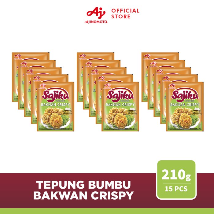 

TERBARU! SAJIKU Tepung bumbu Bakwan Crispy Sachet 210g (15 PCS)