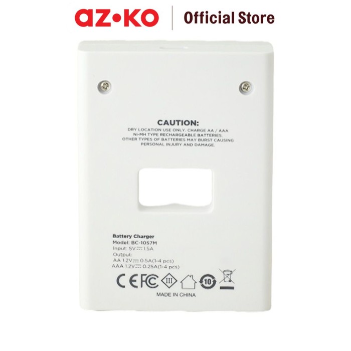AZKO Krisbow Charger Baterai 4 Slot Aa/Aaa Fast Charging Casan Batre Isi Ulang Peralatan Elektronik