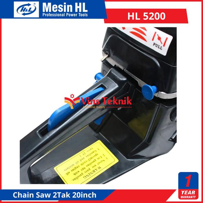 H&L Hl 5200 Mesin Gergaji Kayu Chain Saw Chainsaw 20Inch Hl5200 Hl5200