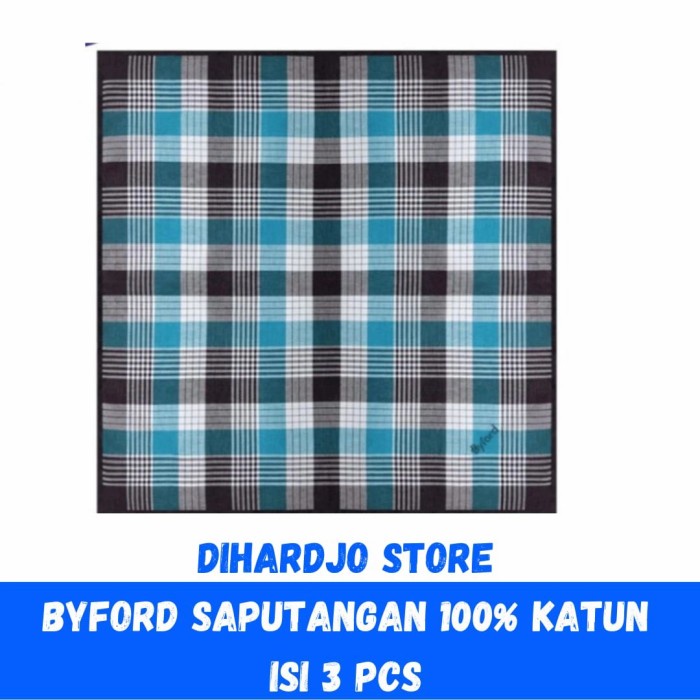 BYFORD SAPU TANGAN SAPUTANGAN PRIA ISI 3 PCS 100% KATUN