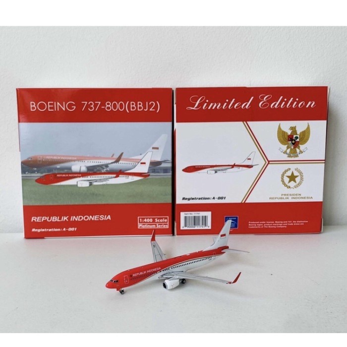 TERBARU Diecast Pesawat Kepresidenan RI Boeing 737-800 Skala 1/400 By Phoenix