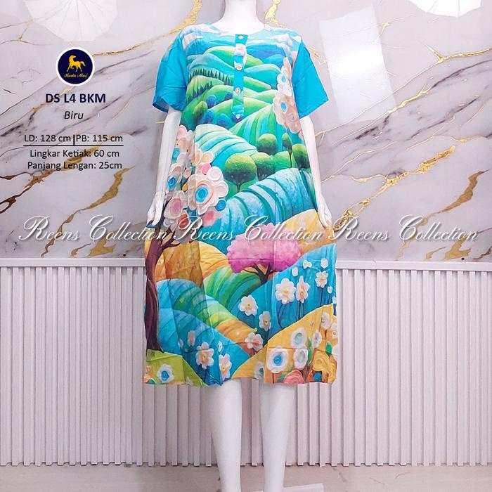 Daster L4 Jumbo Batik Kuda Mas Ld 130Cm Daster Rayon Busui Lengan Pendek Premium Terlaris