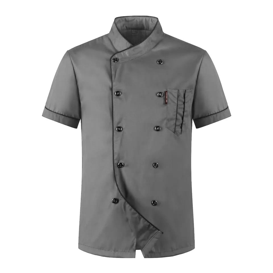 Apron.rck Baju Koki Baju Chef Kemeja Koki Kemeja Chef Seragam Koki Seragam Chef Pria Wanita Unisex